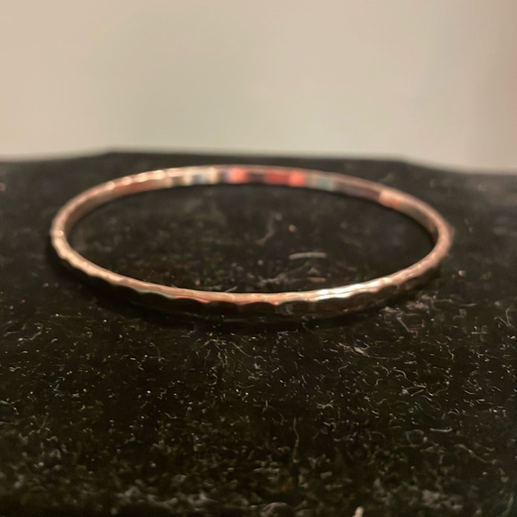 8” mixed metal hammered gold tone stackable bangle bracelet - Picture 1 of 10